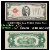 1928D $2 Red Seal United States Note Grades xf
