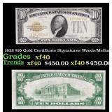 1928 $10 Gold Certificate Grades xf