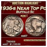 1936-s Buffalo Nickel Near Top Pop 5c ms67 SEGS