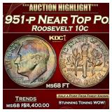 1951-p Roosevelt Dime Near Top Pop! 10c ms68 FT SE