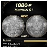 1880-p Morgan Dollar $1 ms65+ SEGS