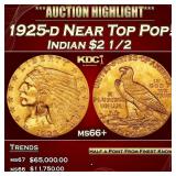 1925-d Gold Indian Quarter Eagle Near Top Pop! $2