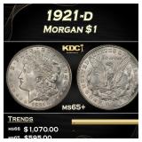 1921-d Morgan Dollar $1 Grades ms65+