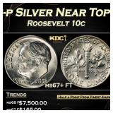 1952-p Roosevelt Dime Silver Near Top Pop 10c ms67