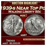1939-s Walking Liberty Half Dollar Near Top Pop 50