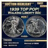 1939 Proof Walking Liberty Half Dollar TOP POP! 50