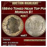 1884-o Morgan Dollar Toned Near Top Pop $1 ms67 SE