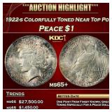 1922-s Peace Dollar Colorfully Toned Near Top Pop