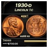 1930-d Lincoln Cent 1c Grades ms66 rd