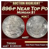 1896-p Morgan Dollar Near Top Pop! $1 ms67 SEGS