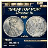 1943-s Lincoln Cent TOP POP! 1c ms68+ SEGS