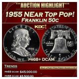 1955 Proof Franklin Half Dollar NEar Top Pop! 50c