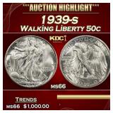 1939-s Walking Liberty Half Dollar 50c ms66 SEGS