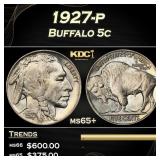 1927-p Buffalo Nickel 5c Grades ms65+