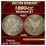 1890-cc Morgan Dollar $1 ms63 USCG
