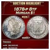 1878-p 8tf Morgan Dollar $1 ms65+ SEGS