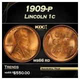 1909-p Lincoln Cent 1c Grades ms66 rd