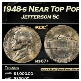 1948-s Jefferson Nickel Near Top Pop 5c ms67+ SEGS