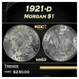 1921-d Morgan Dollar $1 Grades ms63