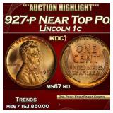 1927-p Lincoln Cent Near Top Pop! 1c ms67 rd SEGS