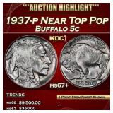 1937-p Buffalo Nickel Near Top Pop 5c ms67+ SEGS