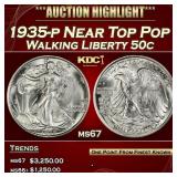 1935-p Walking Liberty Half Dollar Near Top Pop 50