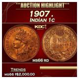 1907 Indian Cent . 1c ms66 rd SEGS