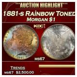 1881-s Morgan Dollar Rainbow Toned $1 ms67 SEGS