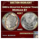 PCGS 1880-s Morgan Dollar Monster Rainbow Toned $1