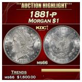 1881-p Morgan Dollar $1 ms66 SEGS