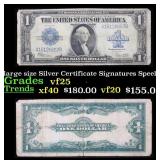 1923 $1 large size Silver Certificate Grades vf+ S