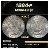 1884-p Morgan Dollar $1 Grades ms64+