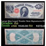 1917 $1 Large Size Legal Tender Note Grades f+ Sig