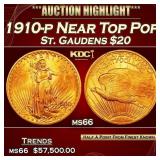1910-p Gold St. Gaudens Double Eagle Near Top Pop