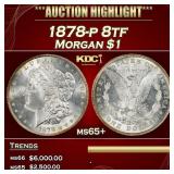 1878-p 8tf Morgan Dollar $1 ms65+ SEGS
