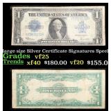 1923 $1 large size Silver Certificate Grades vf+ S