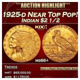 1925-d Gold Indian Quarter Eagle Near Top Pop! $2