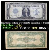 1923 $1 large size Silver Certificate Grades vf++