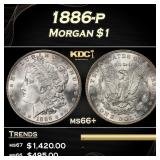 1886-p Morgan Dollar $1 ms66+ SEGS