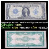 1923 $1 large size Silver Certificate Grades vf+ S