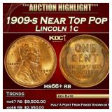 1909-s Lincoln Cent Near Top Pop 1c ms66+ rb SEGS
