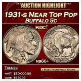 1931-s Buffalo Nickel Near Top Pop 5c ms66+ SEGS