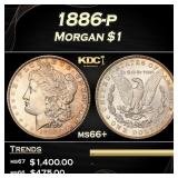 1886-p Morgan Dollar $1 ms66+ SEGS