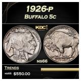 1926-p Buffalo Nickel 5c Grades ms66