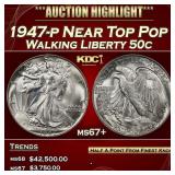 1947-p Walking Liberty Half Dollar Near Top Pop 50