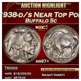 1938-d/s Buffalo Nickel Near Top Pop 5c ms67+ SEGS