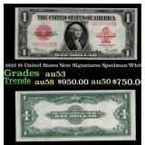 1923 $1 United States Note Grades Select AU Signat