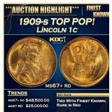 1909-s Lincoln Cent TOP POP! 1c ms67+ rd SEGS