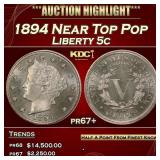 1894 Proof Liberty Nickel Near Top Pop 5c pr67+ SE
