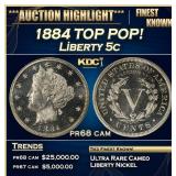 1884 Proof Liberty Nickel TOP POP! 5c pr68 cam SEG